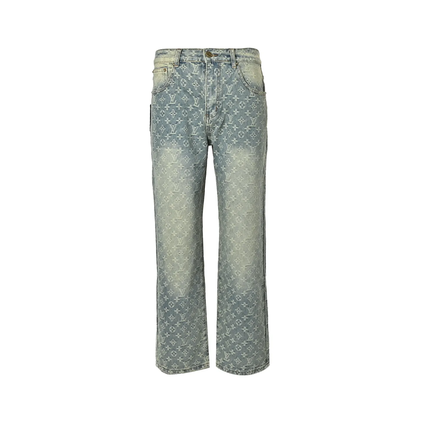 Louis Vuitton/Louis Vuitton all-over printed jacquard straight washed jeans
